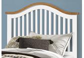 3ft Single The Curve. White & Oak finish wood bed frame.Curved headboard head end, low foot end boar 4